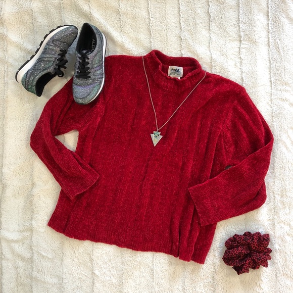Vintage Northern Reflections oversized red chenille sweater - Picture 8 of 11